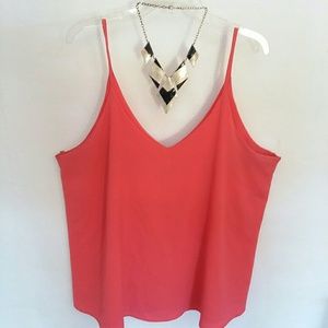 Zenobia coral chiffon tank XXL